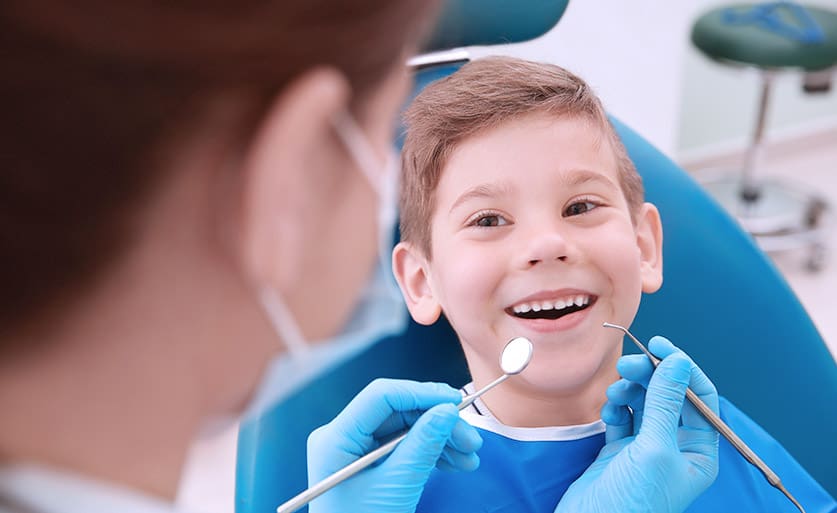 Young boy during a dental exam