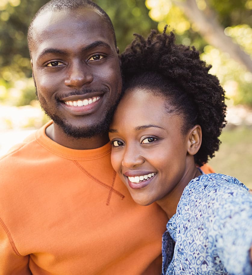 Young couple with healthy smiles